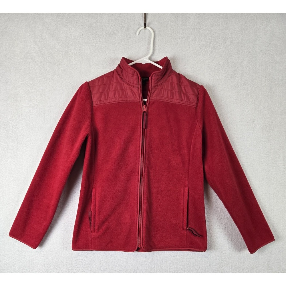 Talbots Womens Fleece Jacket Full Zipper Size‎ SP Polyester Red